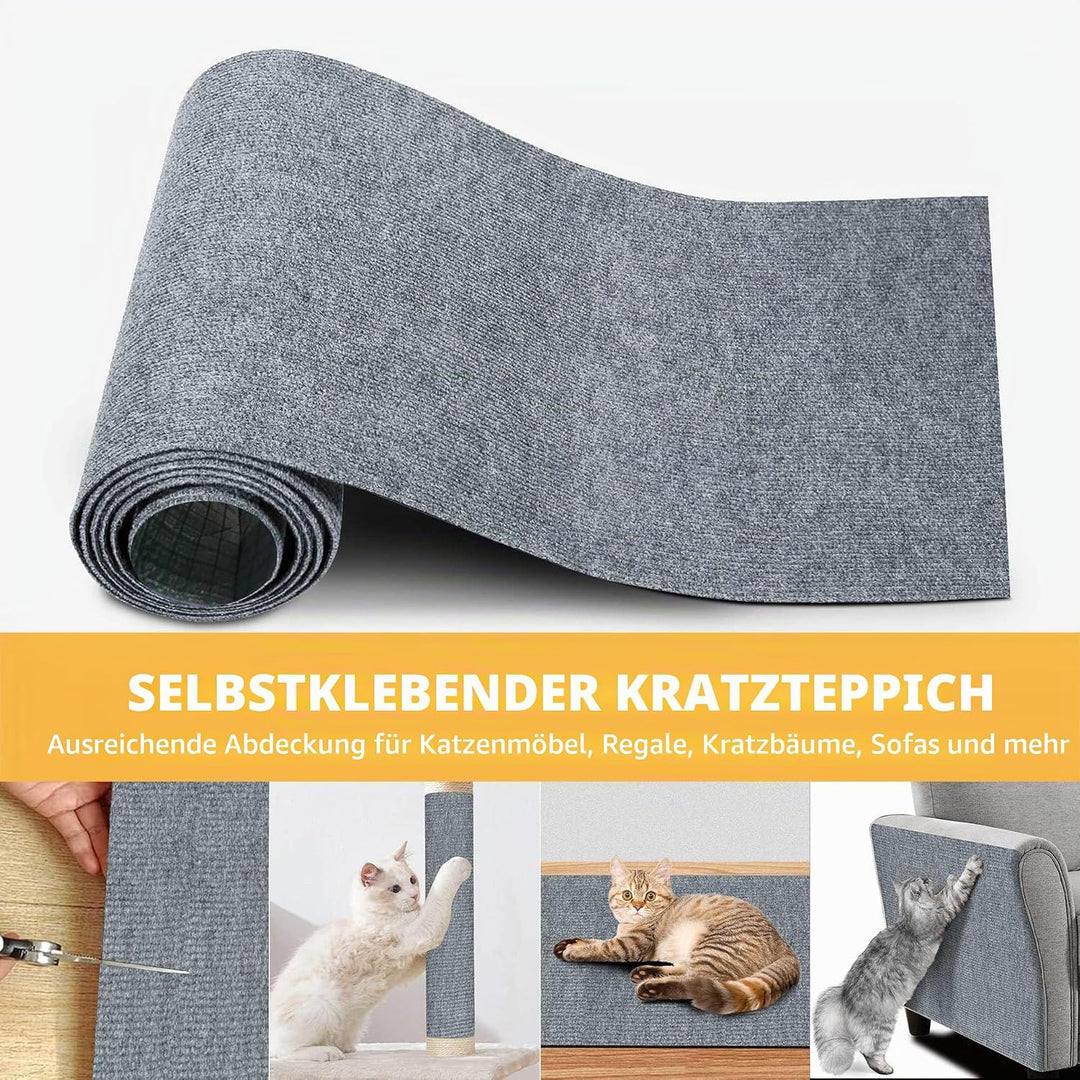 KVIDA Kratzmatte für Katzen, zuschneidbar, selbstklebend, für Couch-Möbel oder Wandschutz, Abdeckung