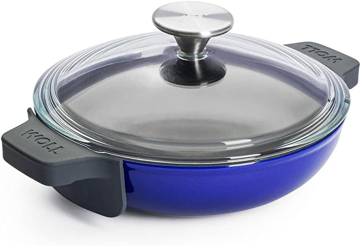 Woll Iron Servierpfanne mit Deckel und Silikongriffen - Induktiv -, Ø 20 cm, 5,5 cm hoch - Geeignet