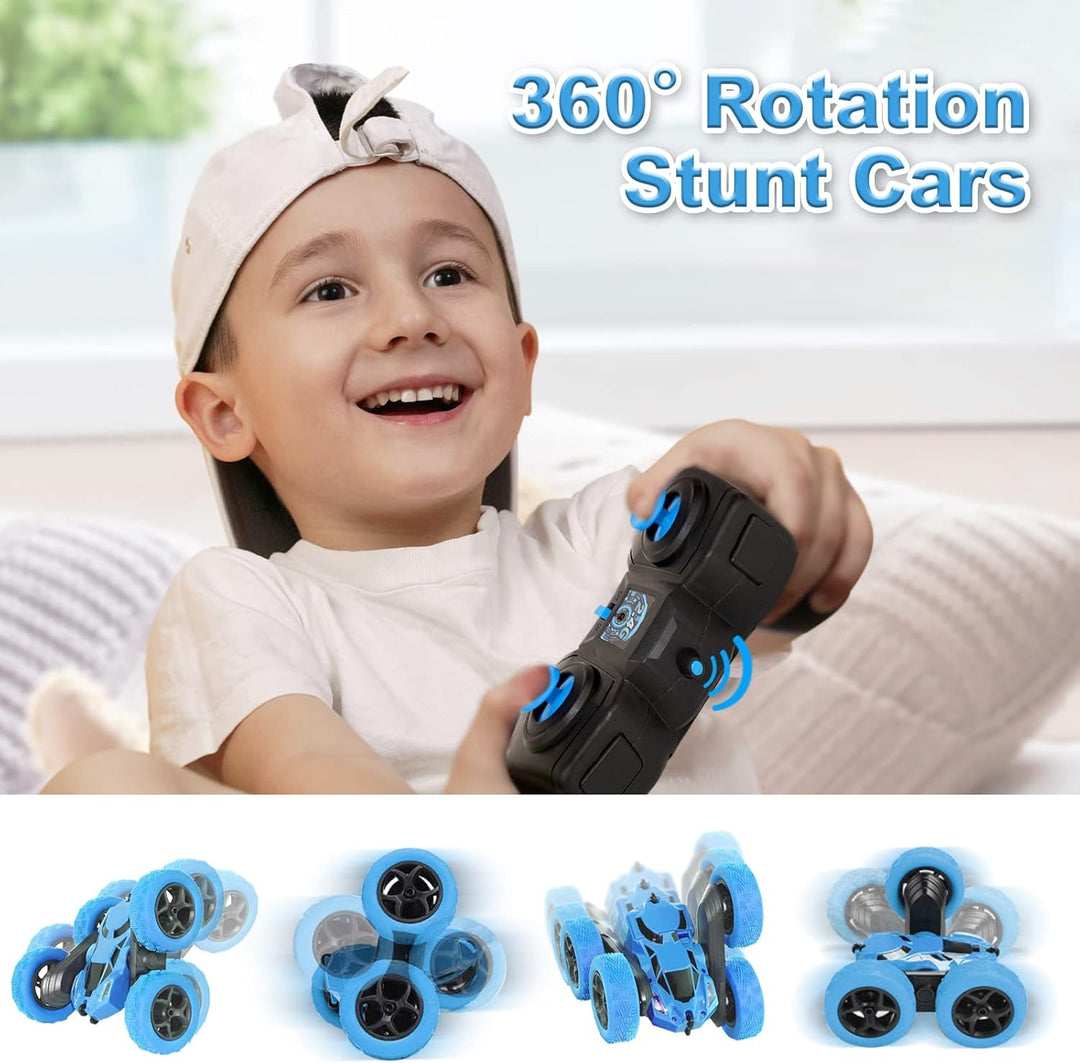 Ferngesteuertes Auto, 90 Min Spielzeit, 2.4Ghz Doppelseitig 360° drehbare RC Stunt Crawler mit Schei