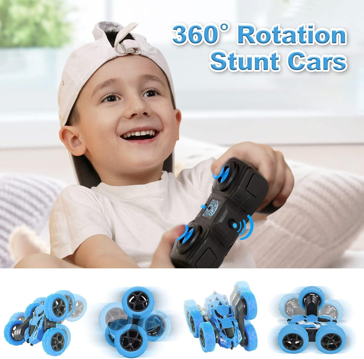 Ferngesteuertes Auto, 90 Min Spielzeit, 2.4Ghz Doppelseitig 360° drehbare RC Stunt Crawler mit Schei