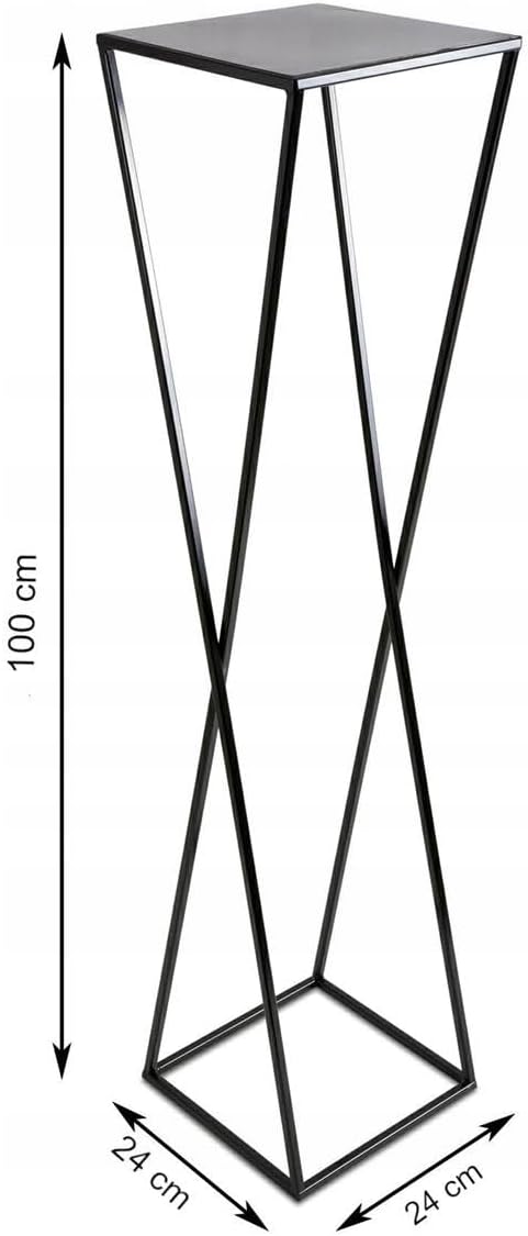Blumenständer Metall Schwarz 100 cm Hoch - Solider und Robuster Blumenhocker Metall - Pflanzenstände