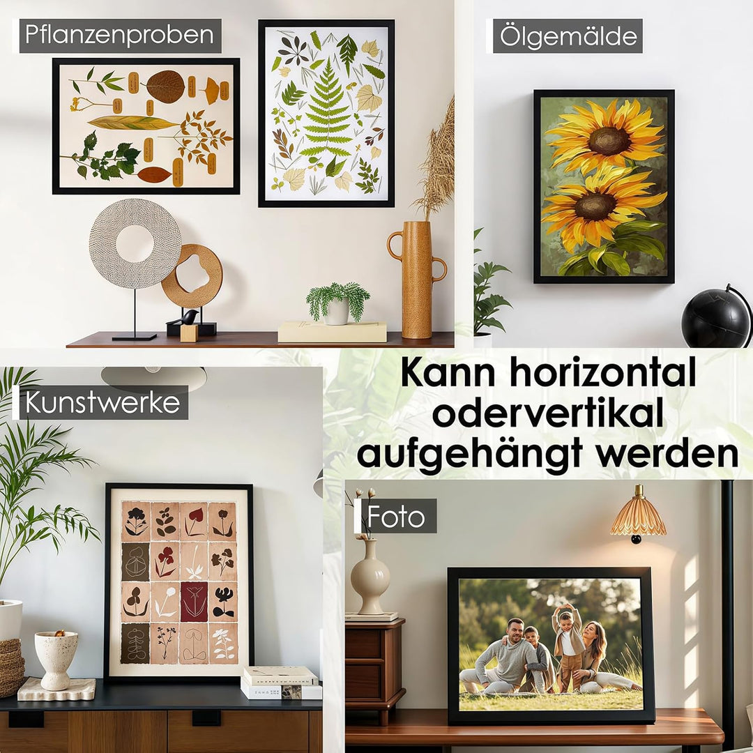 3D Bilderrahmen zum Befüllen, 41,5 x 31,5 x 4,5cm Schwarz Shadow Box, 3D Objektrahmen Tiefer 3cm für