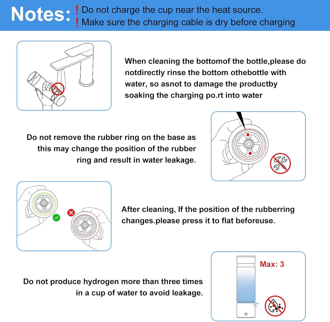 Wasserstoff-Wasserflasche,420ml Wiederaufladbarer Wasserstoff-Generator mit SPE PEM Technologie,Trag