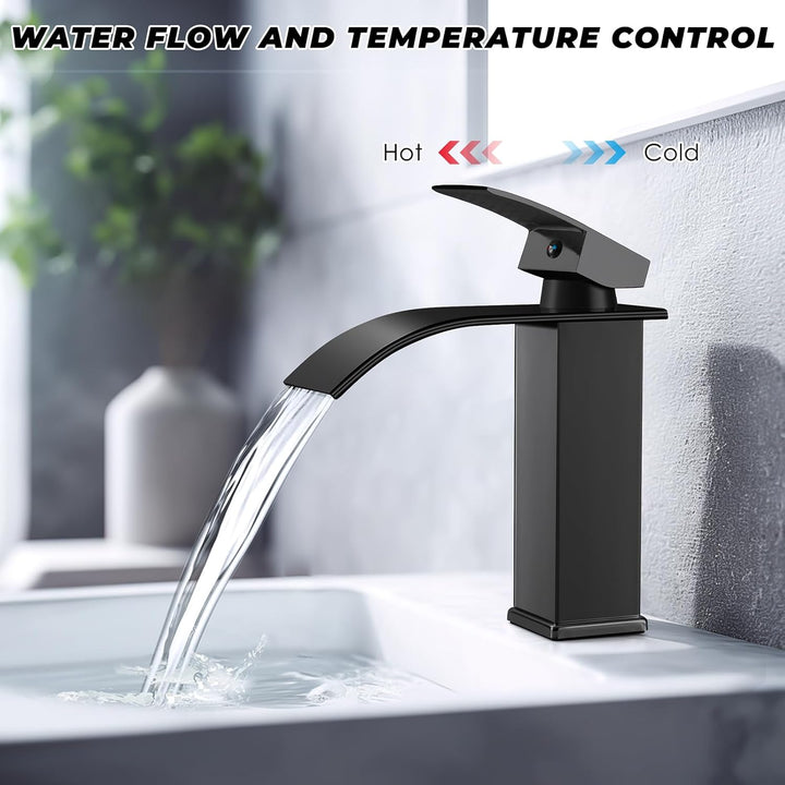 Wasserfall Wasserhahn Bad Waschtischarmatur Einhebelmischer Waschbecken Wassersparend & Spritzwasser
