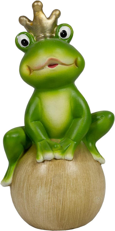 DRULINE Froschkönig - Gartenfigur Frosch - Deko Frosch - Garten Deko - Deko Figur - Indoor/Outdoor -