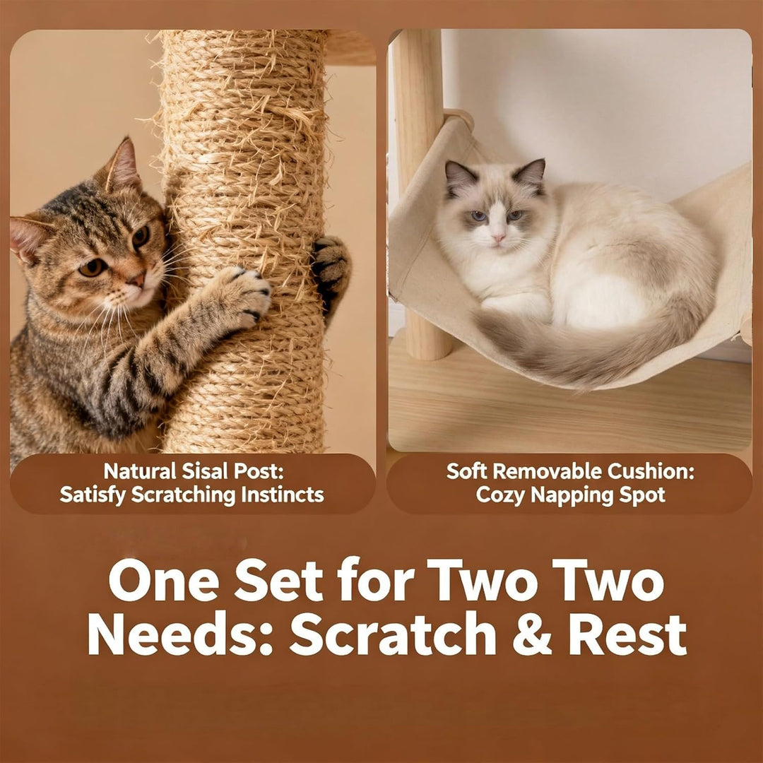 Kletterwand Katzen, Katzenbaum Hängematte, Katzen Kletterwand Set, Stabile Wandliege Katzenmöbel Mit