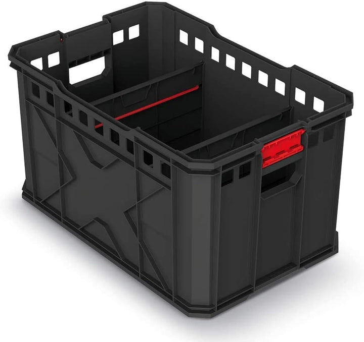 Kistenberg Transportkiste Lagerkiste Werkzeugkiste Stapelbox (inklusive 2x Trennwände, stapelbar, La