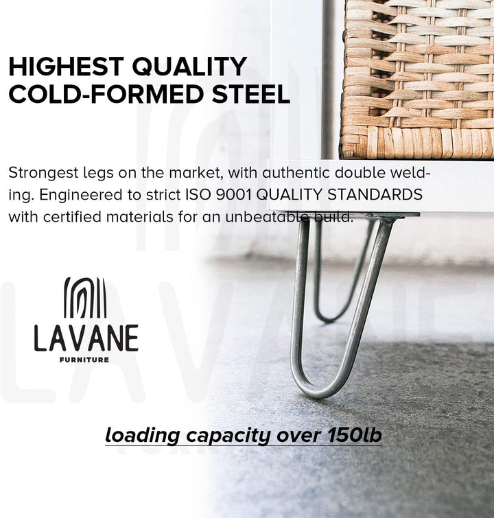 4" / 10cm Haarnadel Tischbeine, La Vane 4 Stück Modern-Stil DIY Metall Möbelfüsse Hairpin Legs mit B
