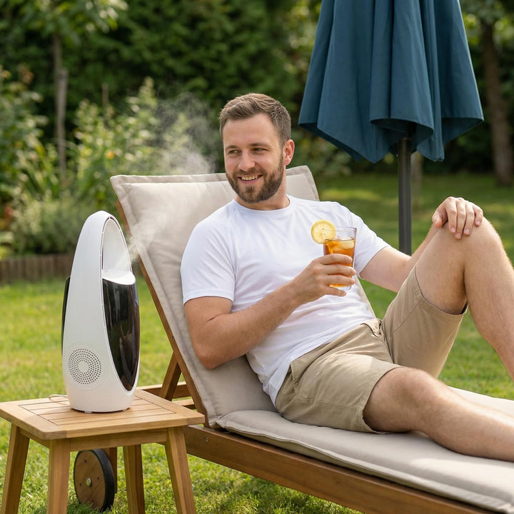 VOMI Ttischventilator Akku mit Sprühnebel, Rotorlose Ventilator Ohne Rotorblätter Tragbarer Kleiner