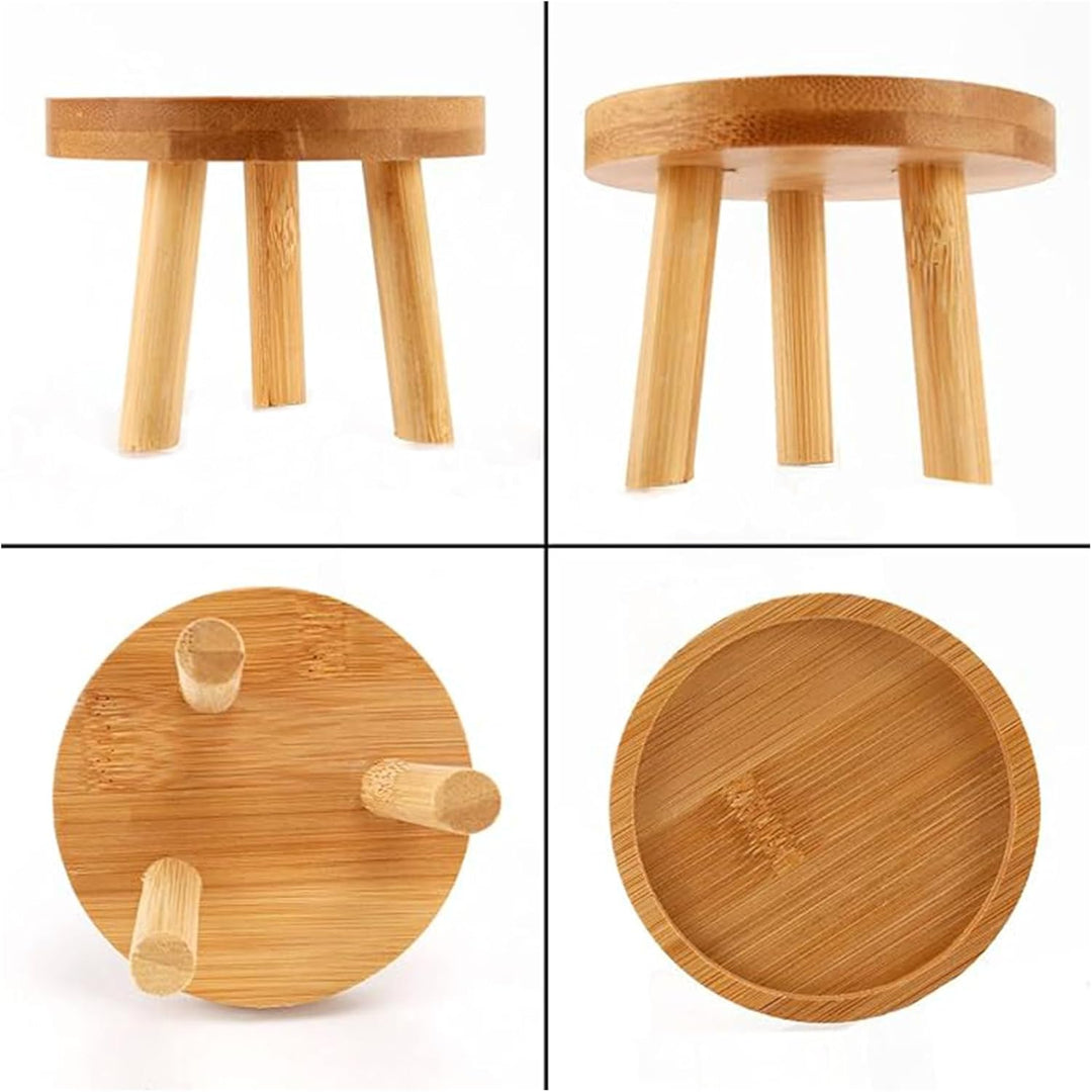Pflanzenhocker Klein, Hocker Holz Für Blumen, Topfpflanzenständer Holz, Blumentopf Basishalter Rund,