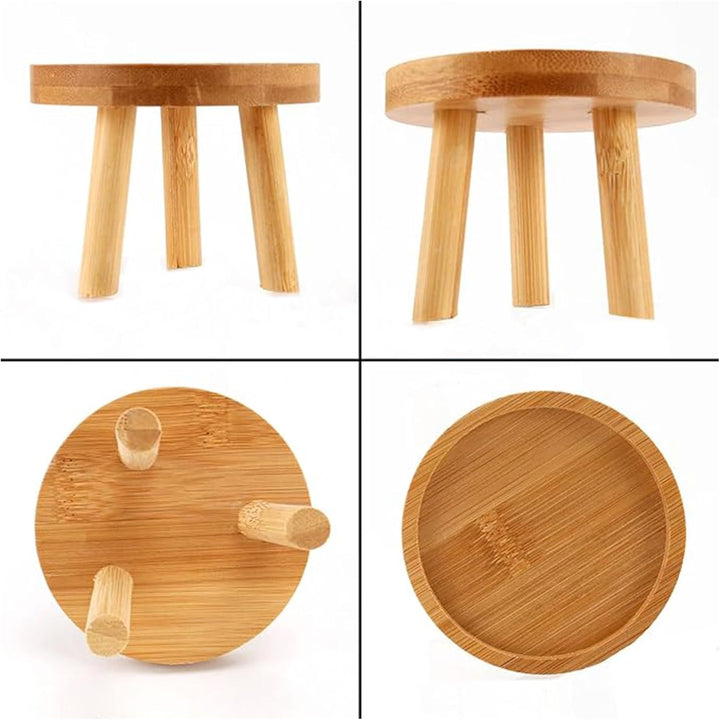 Pflanzenhocker Klein, Hocker Holz Für Blumen, Topfpflanzenständer Holz, Blumentopf Basishalter Rund,