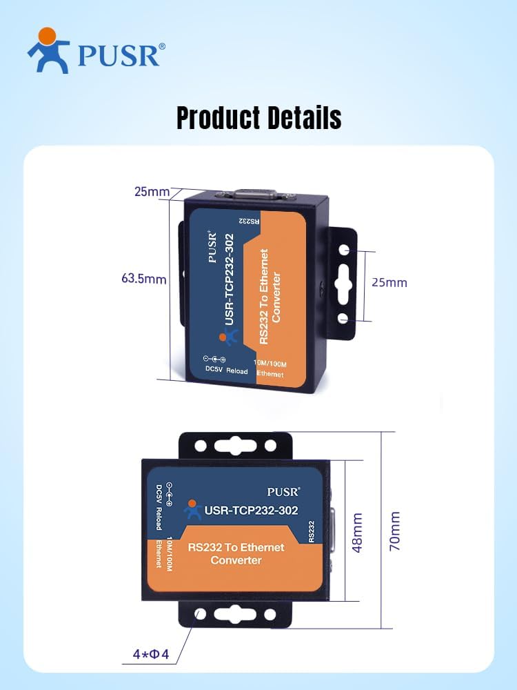 TCP232-302 TCP IP Unterstützung DNS DHCP Modbus Gateway seriell Gerät Server RS232 zu Ethernet-Konve