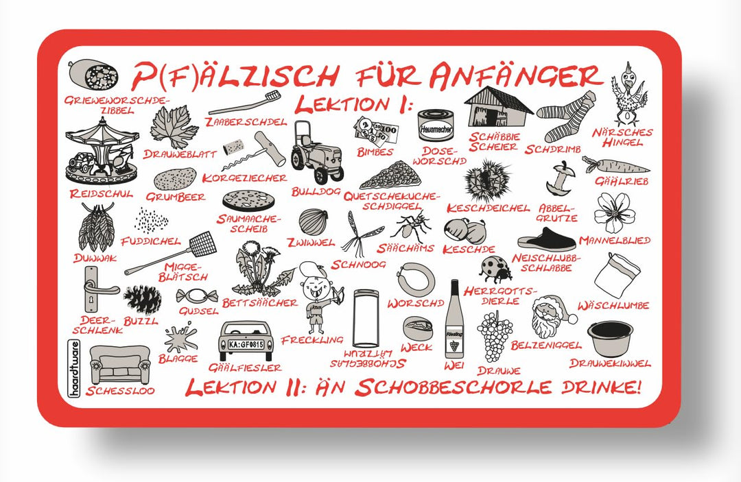 Frühstücksbrettchen "Pfälzisch für Anfänger I-II"