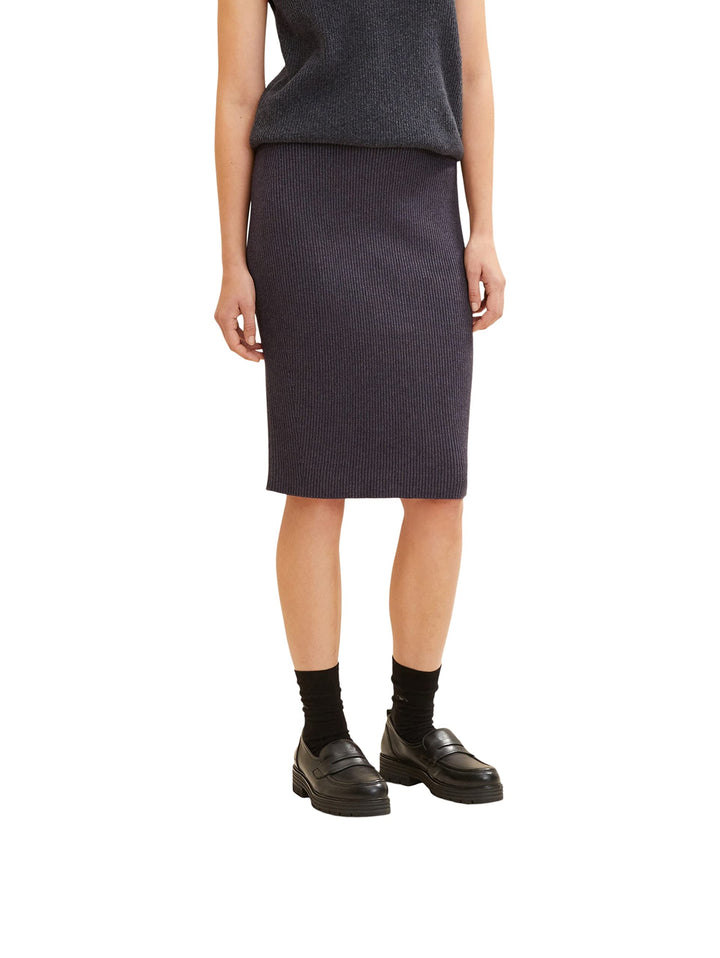 TOM TAILOR Damen Rock in Rippstruktur 36 30281 - Evident Anthracite Melange, 36 30281 - Evident Anth