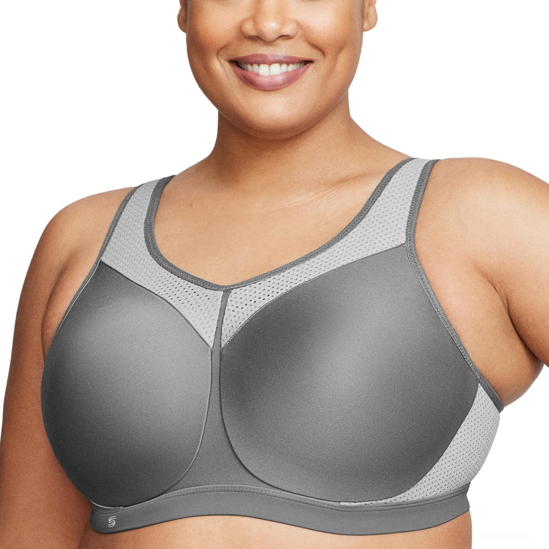 Glamorise Damen Sports Bra 80G Grau, 80G Grau