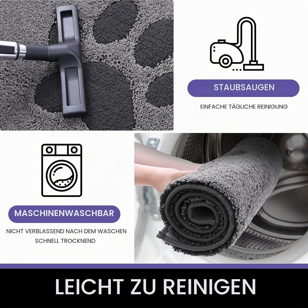 Schmutzfangmatte für Innenbereich 50 x 80 cm, rutschfeste waschbare Matte, niedriges Profil Innentür