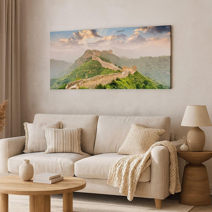 Panorama Bilder auf Leinwand 100x40cm Leinwandbild Wand Berg asiatisch china Gross Wanddeko Bild Sch