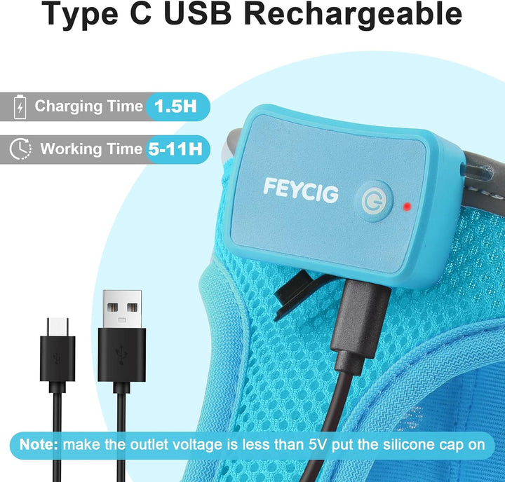 Leuchtend Hundegeschirr LED Aufladbar - Leuchtgeschirr Leuchtendes & Reflektierendes für Welpe Klein