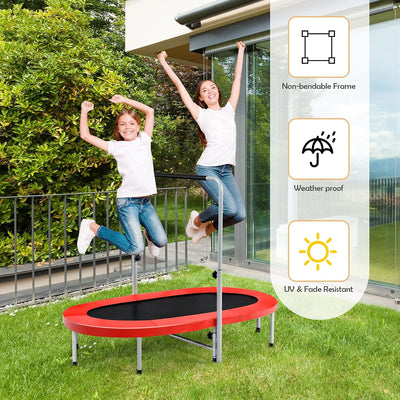 RELAX4LIFE Klappbares Trampolin 2 Personen, Mini Trampolin mit höhenverstellbarem Haltegriff, bis 15