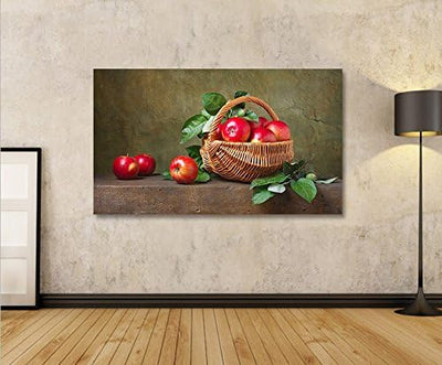 islandburner Bild Bilder auf Leinwand Obstkorb Äpfel Früchte Küche Obst 1p XXL Poster Leinwandbild W