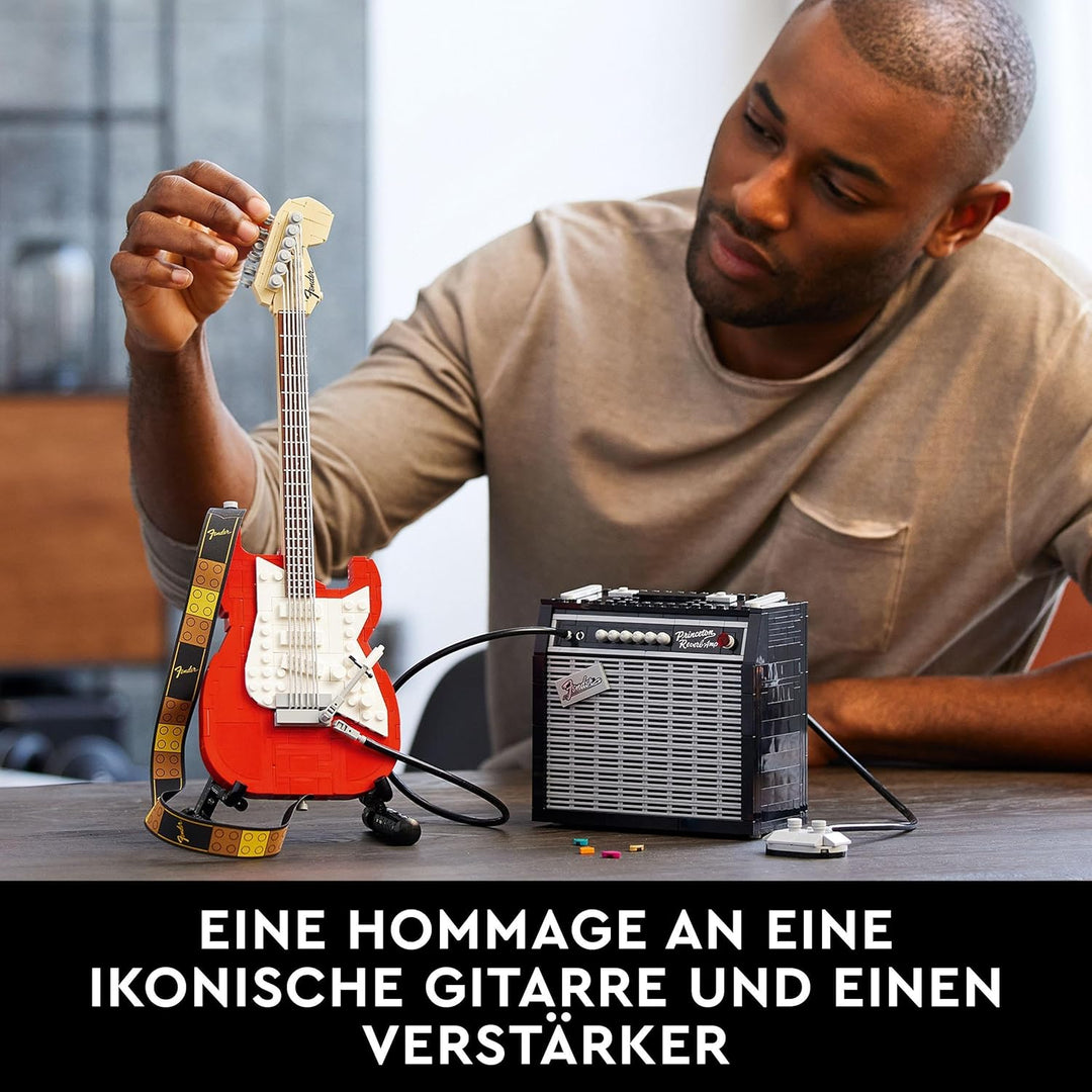 LEGO Ideas Fender Stratocaster, DIY-Gitarren-Kit, Modell-Musikinstrument für Jugendliche und Erwachs