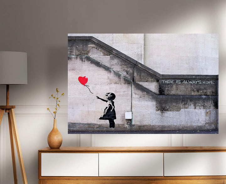 Leinwanddruck, Motiv "There is Always Hope by Banksy", inspirierendes Zitat, Wandkunst, Bilder, Heim