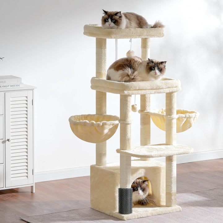 Hey-brother Kratzbaum, Katzenbaum für Grosskatze und Maine-Coon-Katzen, mehrstöckiger Stabil Katzenk