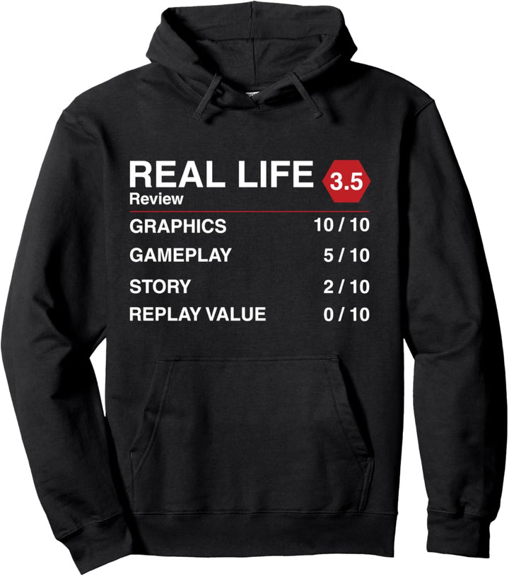 Real life game review funny video games gamer Pullover Hoodie