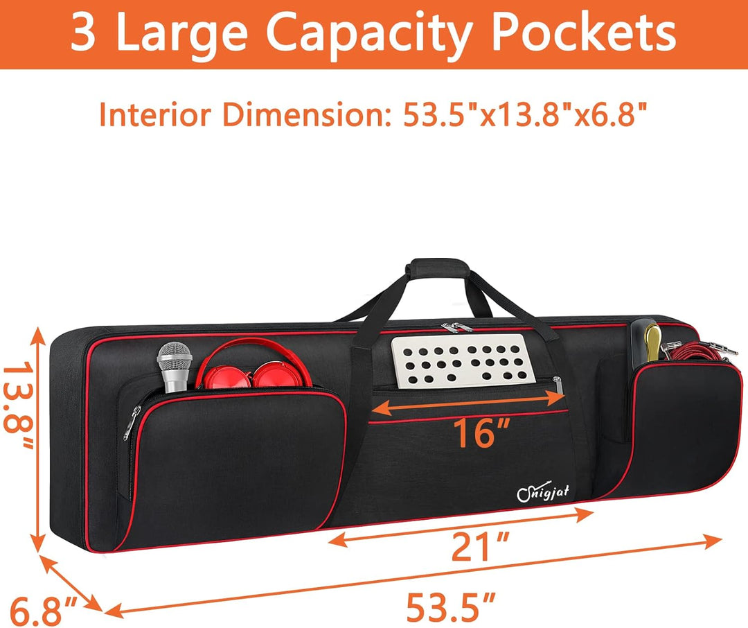 88 Tasten Keyboard Hülle weich (Innen: 135.9x35.1x17.3 cm), gepolsterte Klavierhülle mit Griffen und