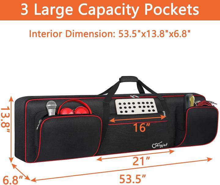 88 Tasten Keyboard Hülle weich (Innen: 135.9x35.1x17.3 cm), gepolsterte Klavierhülle mit Griffen und