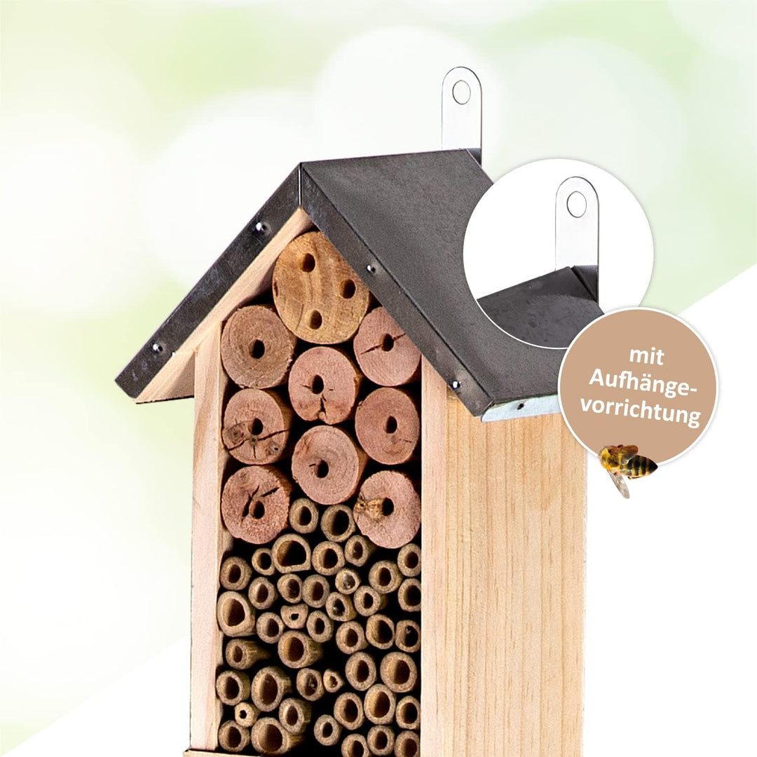CULT at home Insektenhotel gross XXL stehend - mit Erdspiess - Insektenhaus Gesamthöhe 151 cm - Humm
