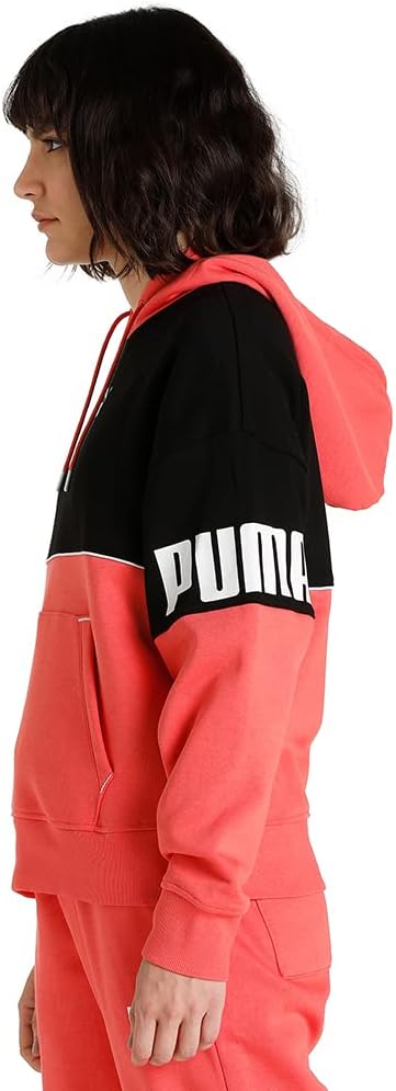 PUMA Damen Power Colorblock Hoodie FL Sweatshirt XS Lachsfarben, XS Lachsfarben