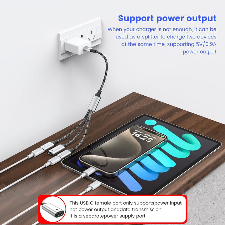 MOGOOD USB-C Hub - 3 Port USB-C Konverter Ladegerät &amp; Splitter für Laptop (für Monitor nicht geeigne