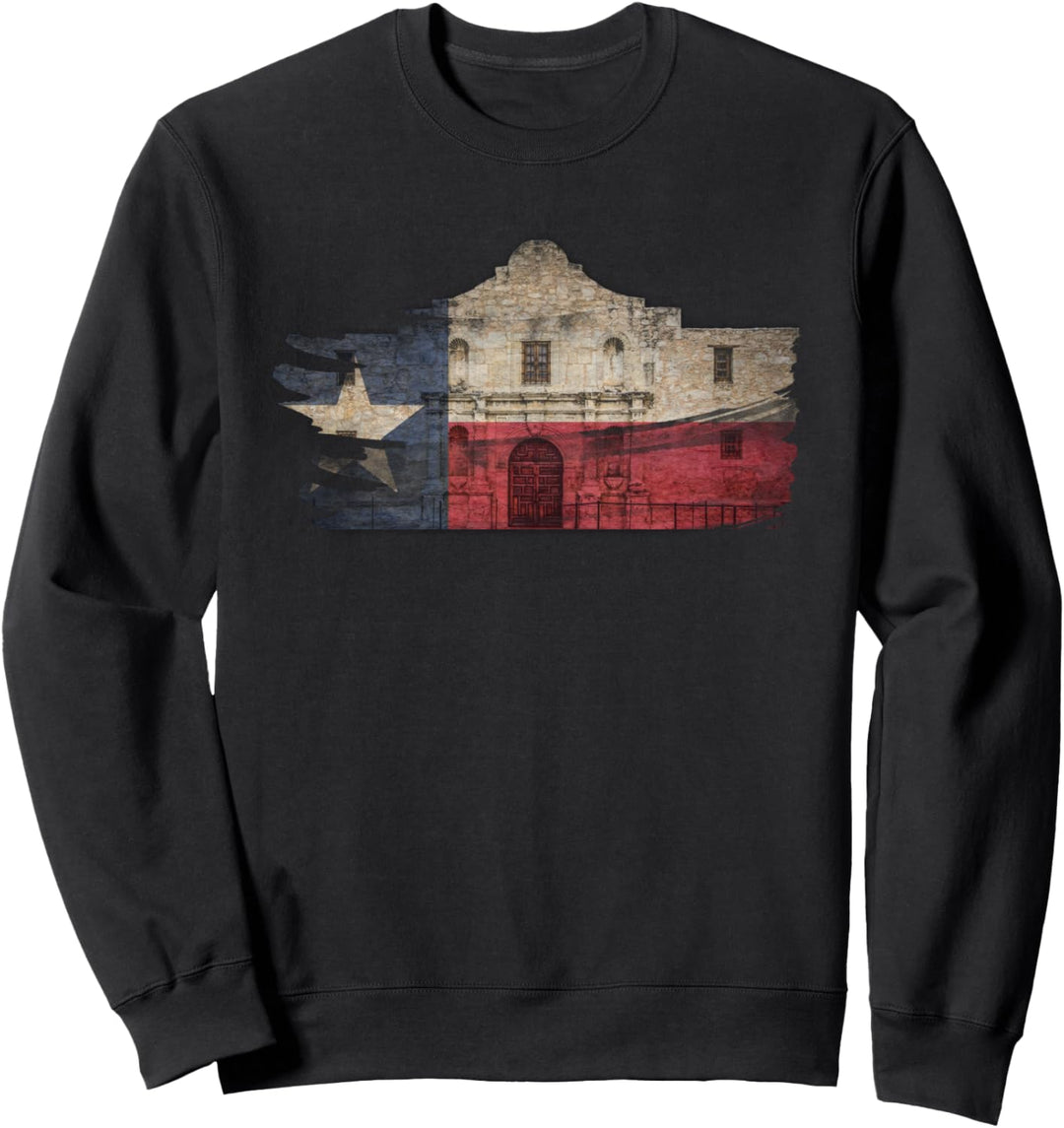 Proud Texas Flagge Vintage Alamo Sweatshirt