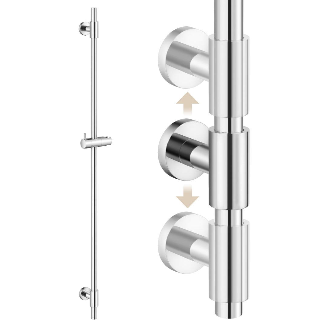 KES Duschstange Brausestange Edelstahl 18/8 Duschkopf Halterung mit Duschkopfhalterung 122CM Wandsta