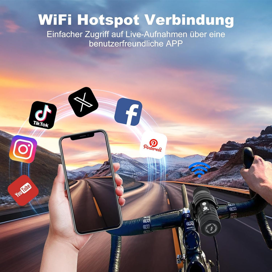 Nisanuki Action Cam, 1080P HD Mini Kamera Helmkamera 120° Weitwinkel Action Wasserdicht Sportkamera