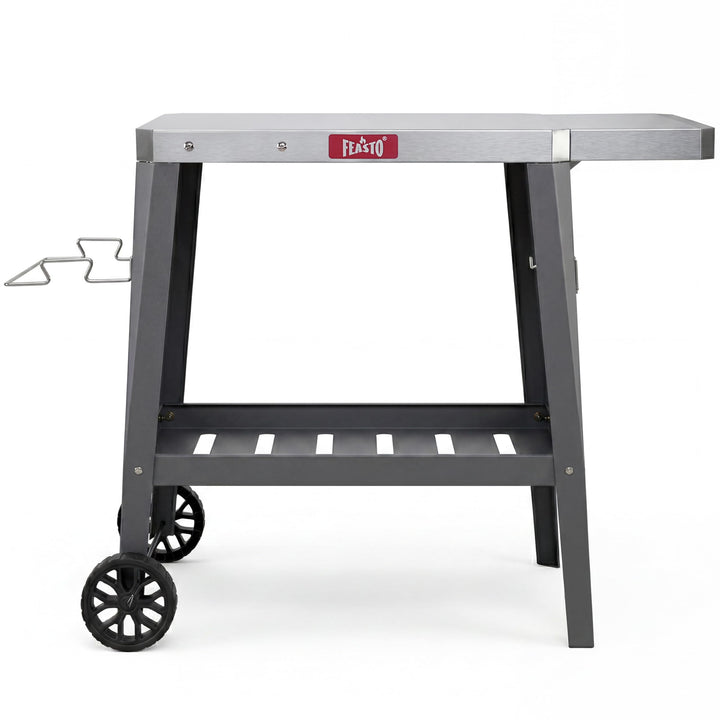 Feasto Grillwagen mit Klappbarem Beistelltisch, Grilltisch mit Rollen, Servierwagen Outdoor für Gart
