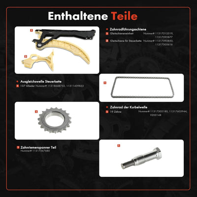 Frankberg Steuerkettensatz Kompatibel mit 1er E81 E87 116i 3er E46 E90 316i 1.6L 2002-2011 113175021