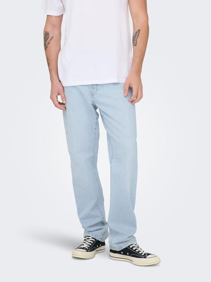 ONLY &amp; SONS Male Locker geschnitten Jeans ONSEDGE Loose L.Blue 6986 DNM Jeans NOOS 28W / 30L Light B