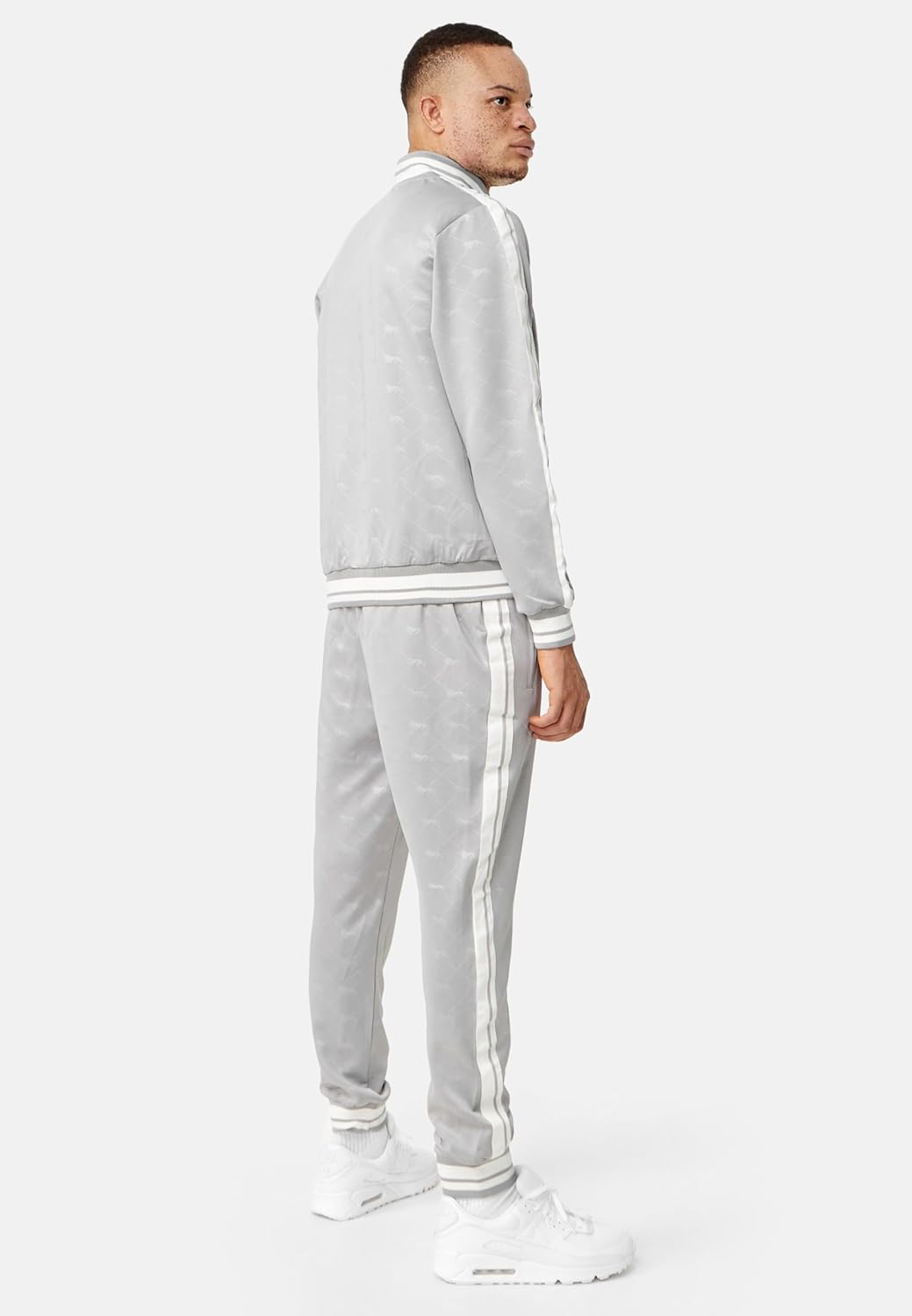 Lonsdale ASHWELL Herren Trainingsanzug schmale Passform S Grey/White, S Grey/White