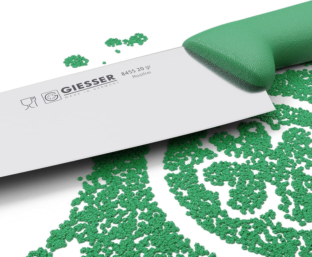 Giesser seit 1776 - Made in Germany - Kochmesser grün, Basic Green, Klinge 20 cm, rutschfest, scharf