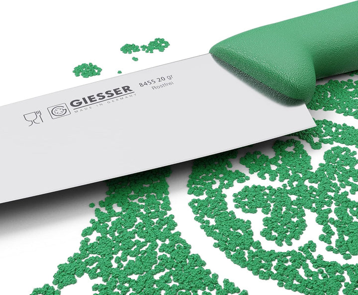 Giesser seit 1776 - Made in Germany - Kochmesser grün, Basic Green, Klinge 20 cm, rutschfest, scharf