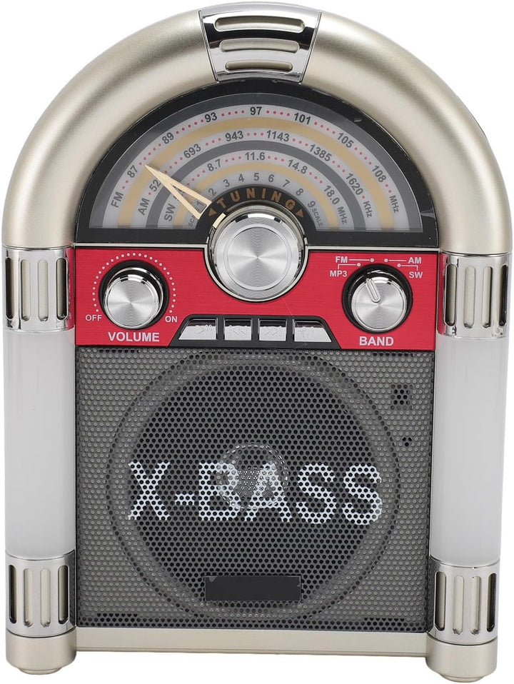 AM FM Vintage-Radio, Tragbares Retro-Kurzwellenradio mit Bluetooth-Lautsprecher, Wiederaufladbare Re