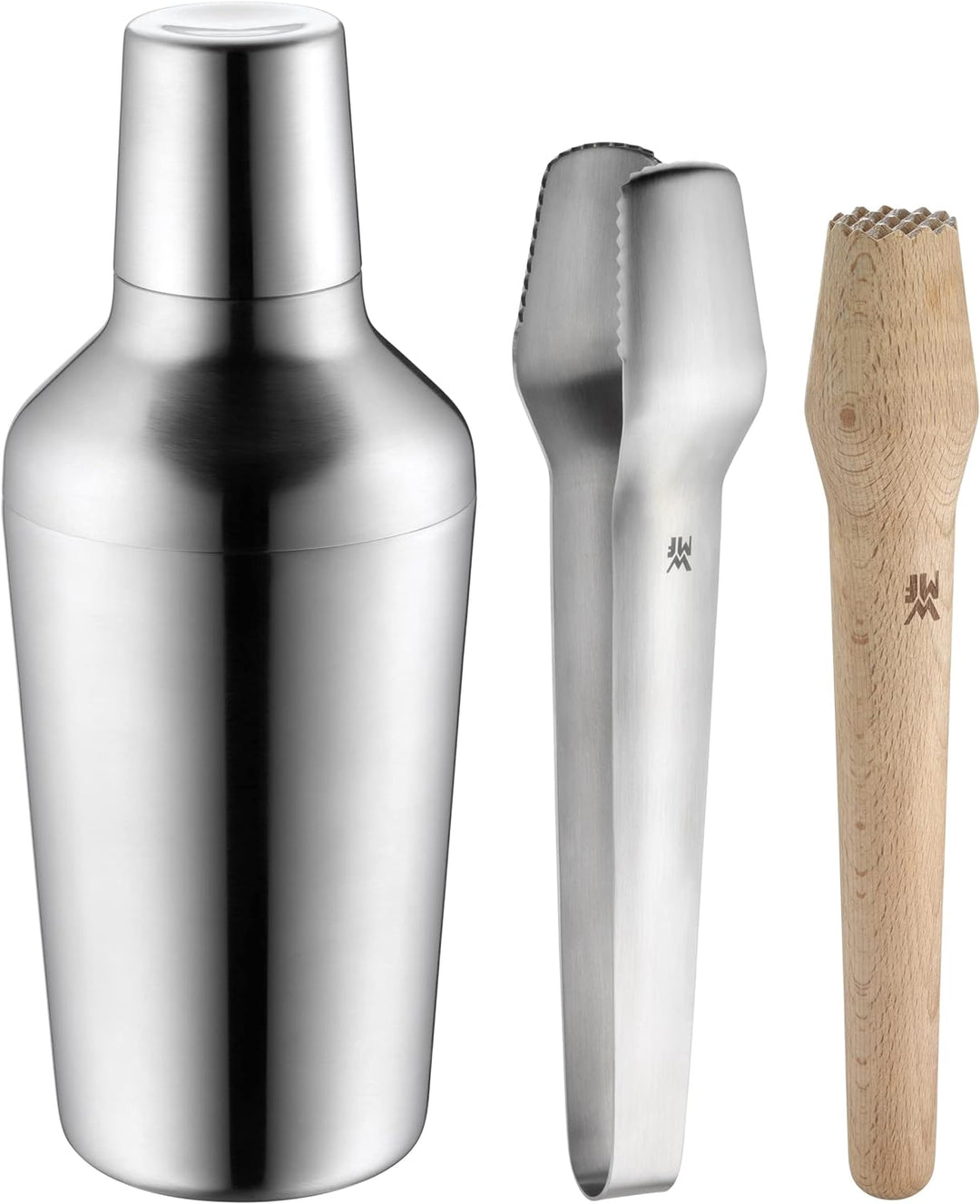 WMF Matroschka Cocktail Set 5-teilig Bar-Set mit Shaker 700ml, Barmass, Cocktail Sieb, Eiszange und