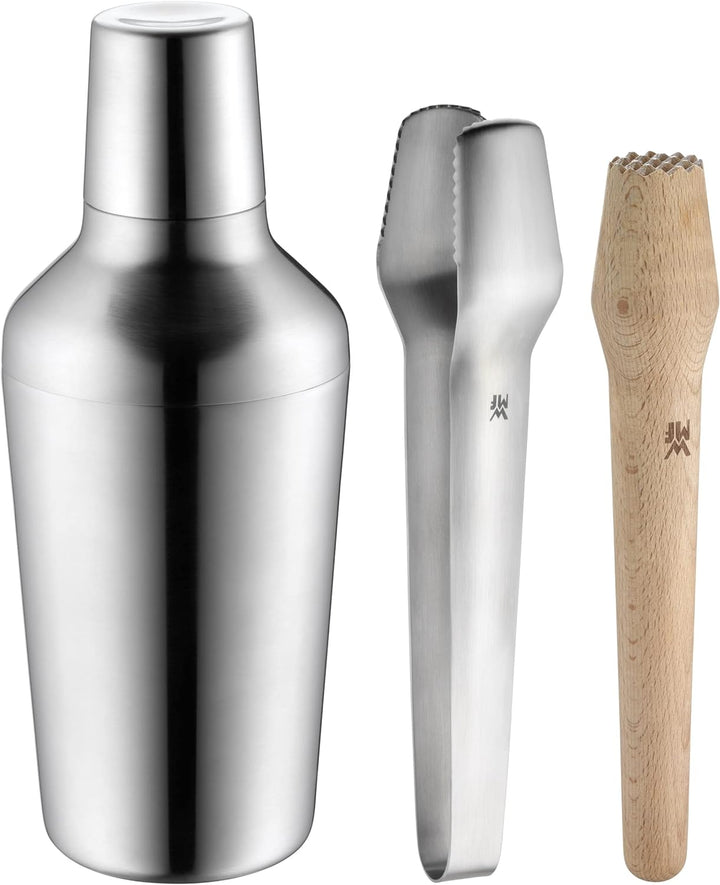WMF Matroschka Cocktail Set 5-teilig Bar-Set mit Shaker 700ml, Barmass, Cocktail Sieb, Eiszange und