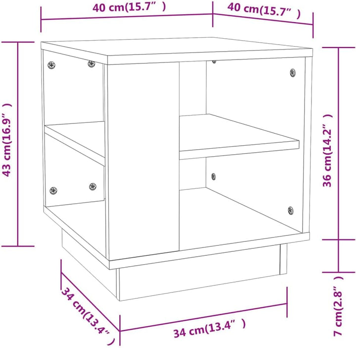 vidaXL Couchtisch mit 2 Ablagen Beistelltisch Wohnzimmertisch Kaffeetisch Sofatisch Teetisch Tisch W