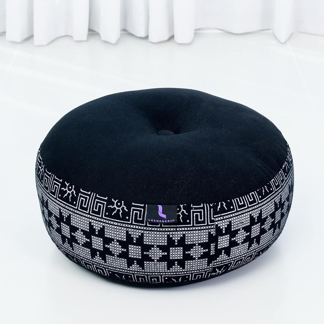 Leewadee Meditationsset Yogaset aus Meditationskissen Zafu und Kleiner rollbarer Sitzmatte Zabuton Ö