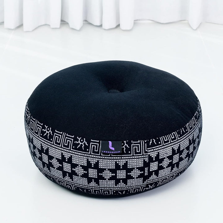 Leewadee Meditationsset Yogaset aus Meditationskissen Zafu und Kleiner rollbarer Sitzmatte Zabuton Ö