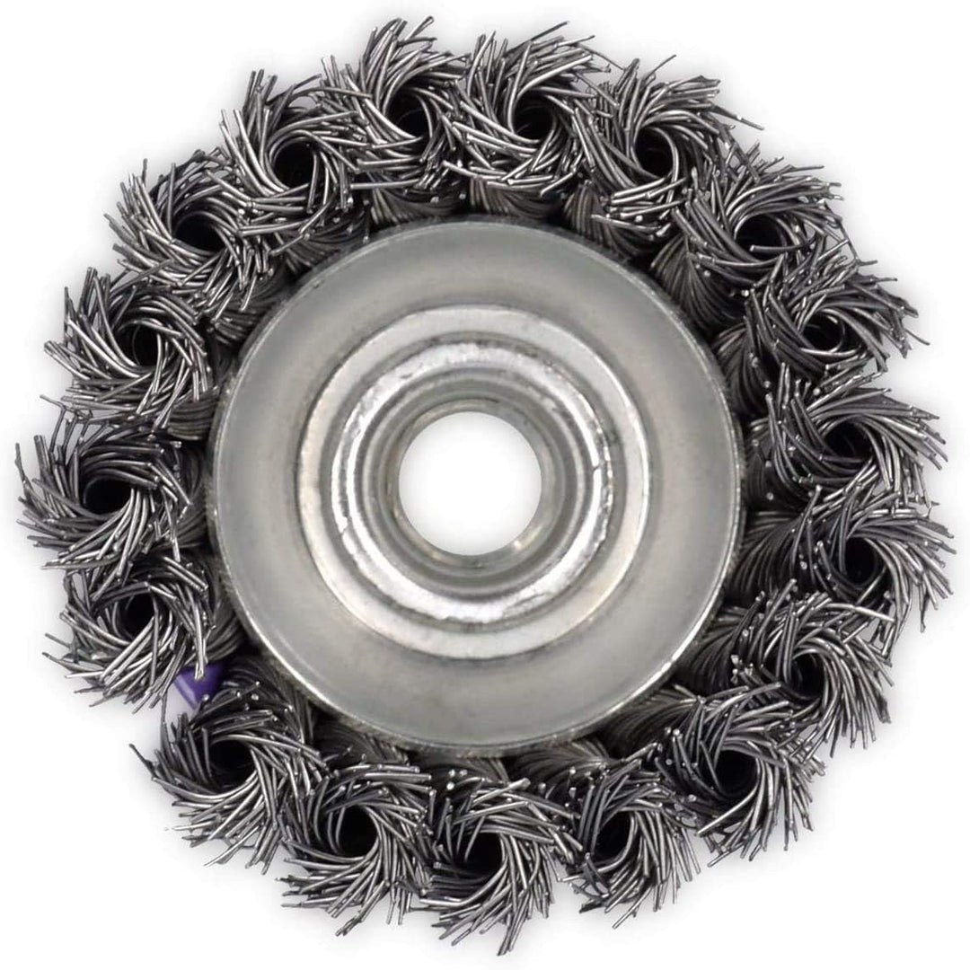 10x Topfbürste Drahtbürste Kegelbürste M14 für Flex Ø 75 mm gezopft
