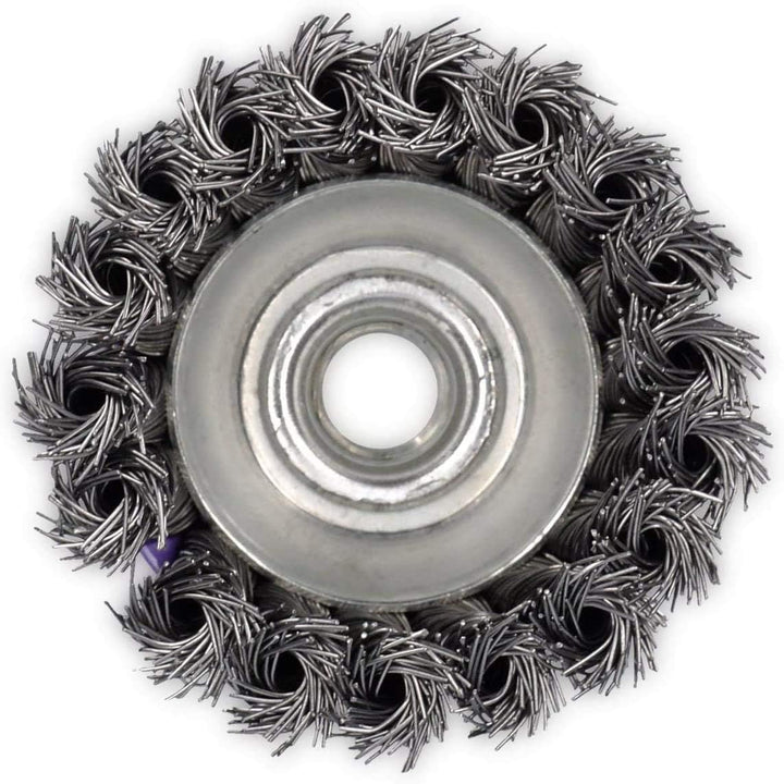 10x Topfbürste Drahtbürste Kegelbürste M14 für Flex Ø 75 mm gezopft